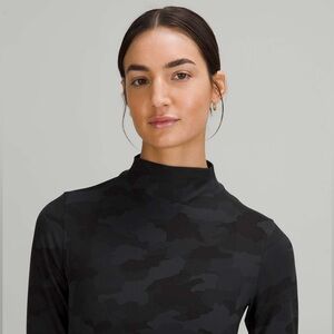 LULULEMON Camouflage Mock Neck Crop Long Sleeve
